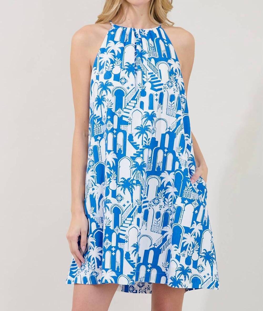 NEW SUGARLIPS haity nala shift mini dress in blue multi